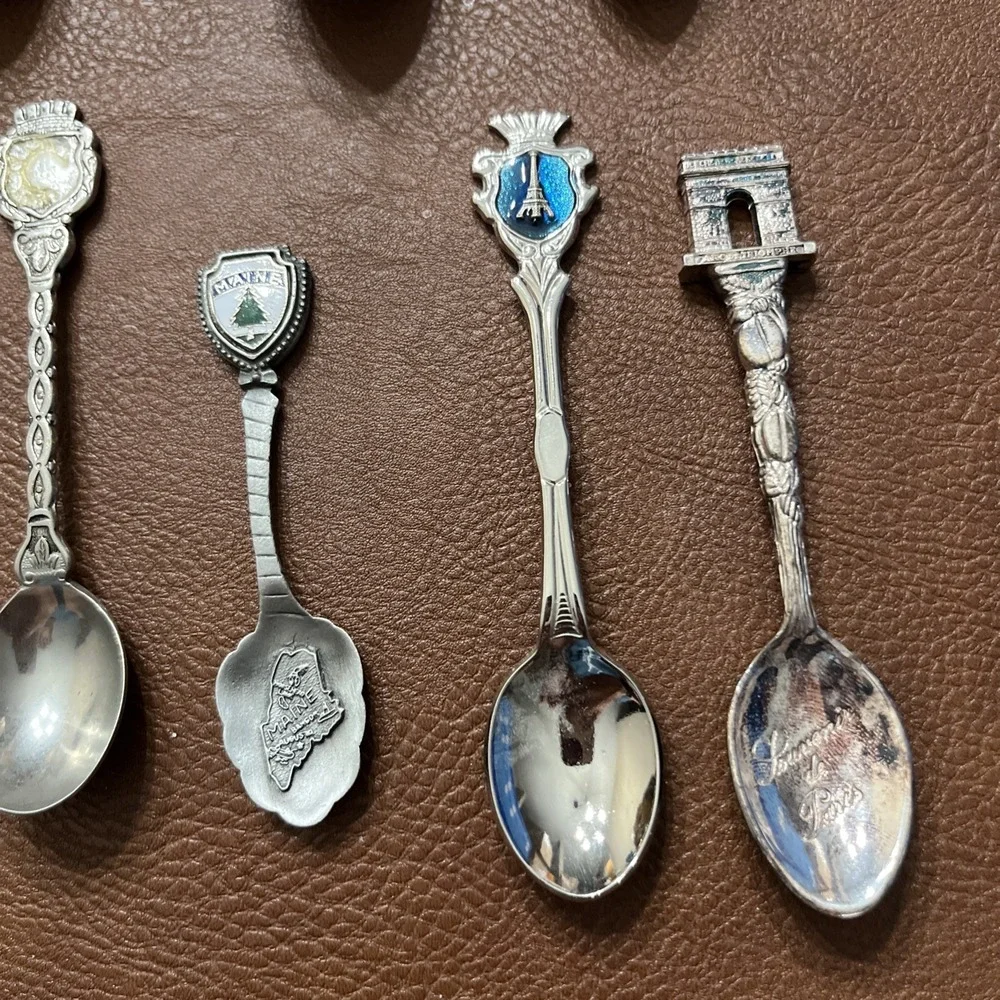 20 Souvenir Spoons With Holder